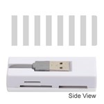 Vertical Stripes - White and Light Gray Memory Card Reader (Stick)