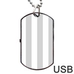 Vertical Stripes - White and Light Gray Dog Tag USB Flash (Two Sides)