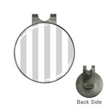 Vertical Stripes - White and Light Gray Golf Ball Marker Hat Clip