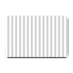 Vertical Stripes - White and Light Gray Small Doormat