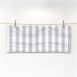 Vertical Stripes - White and Light Gray Hand Towel