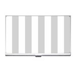 Vertical Stripes - White and Light Gray Business Card Holder