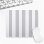 Vertical Stripes - White and Light Gray Large Mousepad
