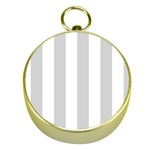 Vertical Stripes - White and Light Gray Gold Compass