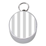 Vertical Stripes - White and Light Gray Silver Compass (Mini)