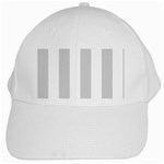 Vertical Stripes - White and Light Gray White Cap