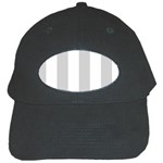 Vertical Stripes - White and Light Gray Black Cap