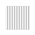 Vertical Stripes - White and Silver Gray Satin Bandana Scarf