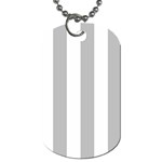 Vertical Stripes - White and Silver Gray Dog Tag (Two Sides)