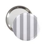 Vertical Stripes - White and Silver Gray 2.25  Handbag Mirror