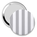Vertical Stripes - White and Silver Gray 3  Handbag Mirror