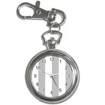 Vertical Stripes - White and Silver Gray Key Chain Watch