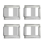 Vertical Stripes - White and Silver Gray 9mm Italian Charm (4 pack)