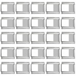 Vertical Stripes - White and Silver Gray 9mm Italian Charm (25 pack)