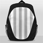 Vertical Stripes - White and Silver Gray Backpack Bag