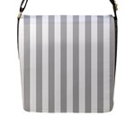 Vertical Stripes - White and Silver Gray Flap Closure Messenger Bag (L)