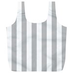 Vertical Stripes - White and Silver Gray Full Print Recycle Bag (XL)