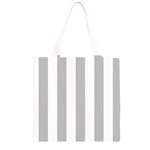 Vertical Stripes - White and Silver Gray Grocery Light Tote Bag