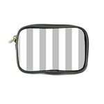 Vertical Stripes - White and Silver Gray Coin Purse