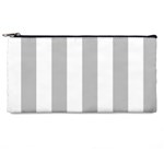Vertical Stripes - White and Silver Gray Pencil Case