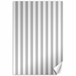 Vertical Stripes - White and Silver Gray Canvas 20  x 30 