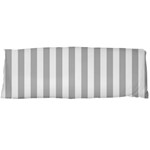 Vertical Stripes - White and Silver Gray Body Pillow Case (Dakimakura) (One Side)