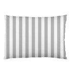 Vertical Stripes - White and Silver Gray Pillow Case (Two Sides)