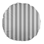 Vertical Stripes - White and Silver Gray Large 18  Premium Round Cushion