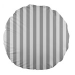Vertical Stripes - White and Silver Gray Large 18  Premium Flano Round Cushion