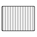 Vertical Stripes - White and Silver Gray Fleece Blanket (Small) (One Side)