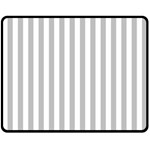 Vertical Stripes - White and Silver Gray Double Sided Fleece Blanket (Medium) (Two Sides)