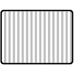 Vertical Stripes - White and Silver Gray Double Sided Fleece Blanket (Large) (Two Sides)