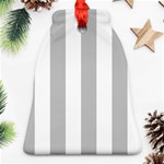 Vertical Stripes - White and Silver Gray Ornament (Bell)