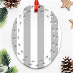 Vertical Stripes - White and Silver Gray Ornament (Bell) Ornament (Oval Filigree)