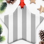 Vertical Stripes - White and Silver Gray Ornament (Star)