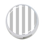 Vertical Stripes - White and Silver Gray 4-Port USB Hub (One Side)