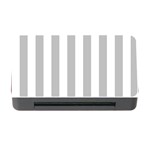 Vertical Stripes - White and Silver Gray Memory Card Reader with CF