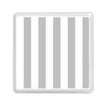 Vertical Stripes - White and Silver Gray Memory Card Reader with Storage (Square)