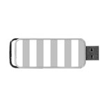 Vertical Stripes - White and Silver Gray Portable USB Flash (Two Sides)