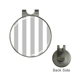Vertical Stripes - White and Silver Gray Golf Ball Marker Hat Clip
