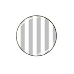 Vertical Stripes - White and Silver Gray Hat Clip Ball Marker