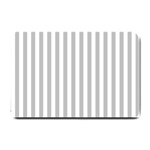 Vertical Stripes - White and Silver Gray Small Doormat