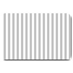 Vertical Stripes - White and Silver Gray Large Doormat