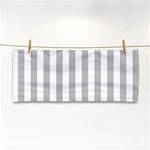 Vertical Stripes - White and Silver Gray Hand Towel