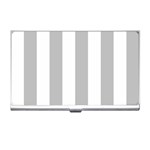 Vertical Stripes - White and Silver Gray Business Card Holder