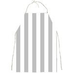 Vertical Stripes - White and Silver Gray Full Print Apron