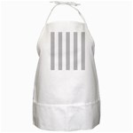 Vertical Stripes - White and Silver Gray BBQ Apron