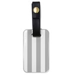 Vertical Stripes - White and Silver Gray Luggage Tag (One Side)