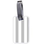 Vertical Stripes - White and Silver Gray Luggage Tag (Two Sides)