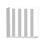 Vertical Stripes - White and Silver Gray 4 x 4  Acrylic Photo Block